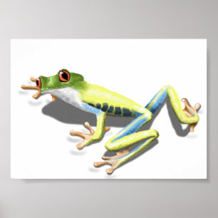 Roter mit Augen Frosch Poster