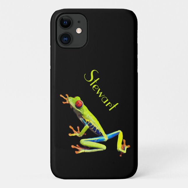 Roter Mit Augen gestrichener Baumfrosch mit Namen Case-Mate iPhone Hülle (Rückseite)