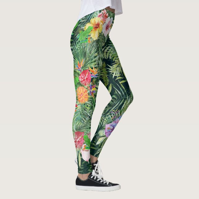 Roter Mit Augen Grünbaum Frosch tropische Wasserfa Leggings (Rechts)