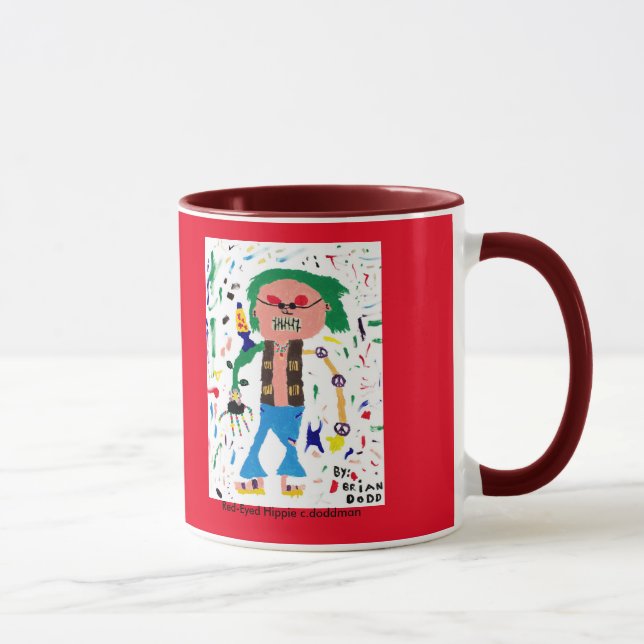 Roter mit Augen Hippie Tasse (Rechts)