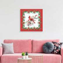 Roter Mockingbird Poinsettia Grenzen Elegant