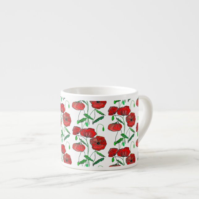 Roter Mohn Art - Espressotasse (Vorderseite Rechts)