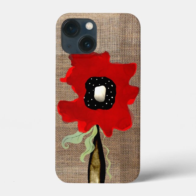 Roter Mohn, Bio Braunen Gingham Rupydetequila Case-Mate iPhone Hülle (Rückseite)