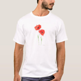Roter Mohn Blume Blumenmohn Natur rustikal T-Shirt
