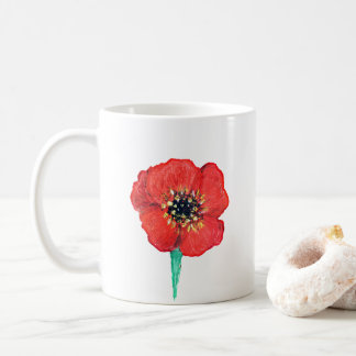 Roter Mohn Blume, Blütenklassiker Zazzle Kaffeetasse