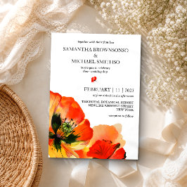 Roter Mohn Blume Botanische Sommerhochzeit Einladung