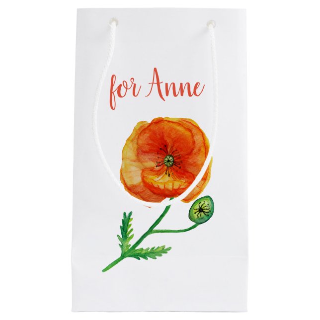 Roter Mohn-Blume, Botanischer Geschenkbeutel Kleine Geschenktüte (Vorderseite)
