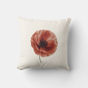 Roter Mohn-Blume Botanisches Kunstdesign Kissen