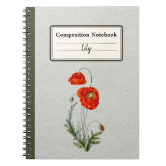 Roter Mohn Blume Personalisiert Notizblock