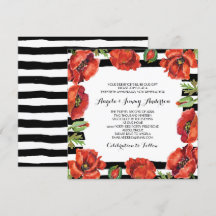 Roter Mohn Blume Schwarzer Streifen