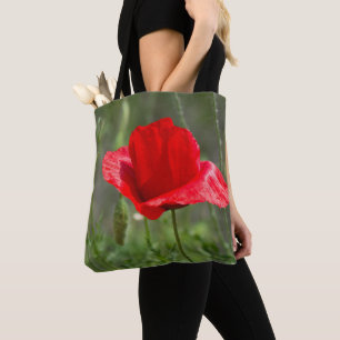 Roter Mohn-Blume Tasche