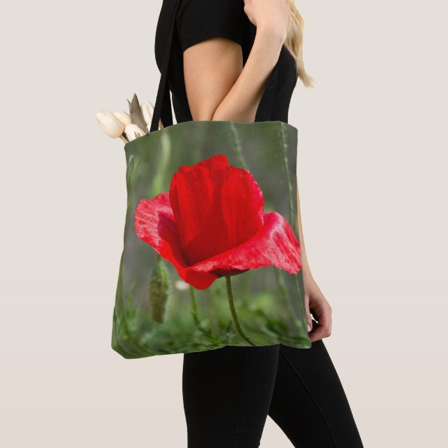Roter Mohn-Blume Tasche (Von Nahem)