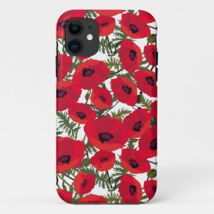 Roter Mohn-Blumenmuster Case-Mate iPhone Hülle
