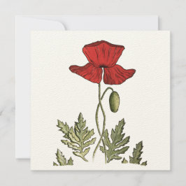 Roter Mohn Dankeskarte
