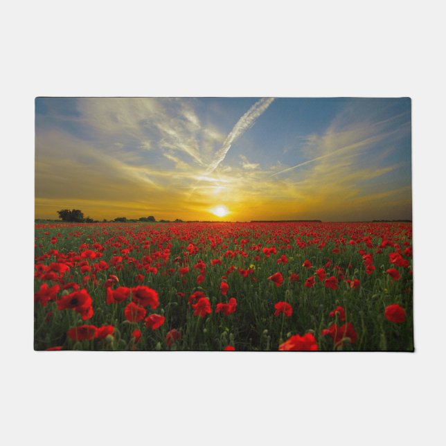 Roter Mohn Fußmatte (Vorderseite)