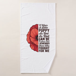 Roter Mohn Gedenkzitat Vektor-Shirt-Design_1 Badehandtuch