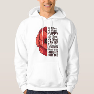 Roter Mohn Gedenkzitat Vektor-Shirt-Design_1 Hoodie