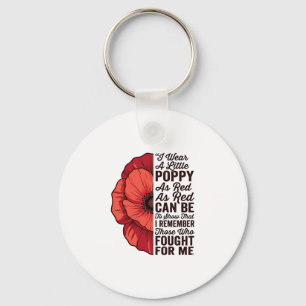 Roter Mohn Gedenkzitat Vektor-Shirt-Design_1 Schlüsselanhänger