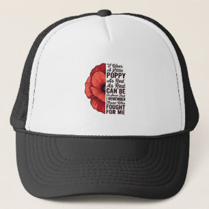Roter Mohn Gedenkzitat Vektor-Shirt-Design_1 Truckerkappe