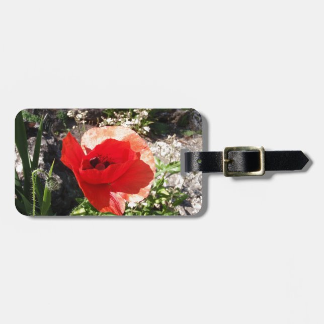 Roter Mohn Gepäckanhänger (Vorderseite horizontal)