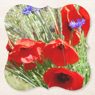 Roter Mohn, Hütte Garden Foto Untersetzer