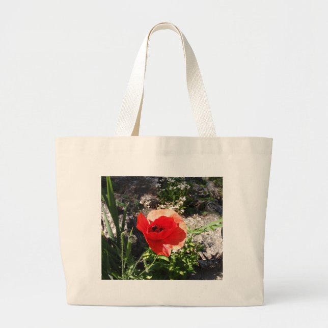 Roter Mohn Jumbo Stoffbeutel (Vorne)
