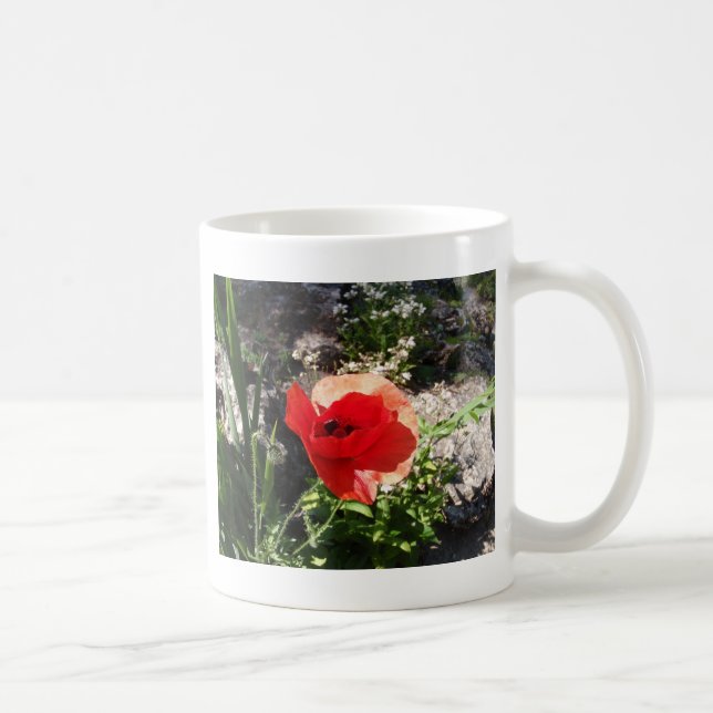Roter Mohn Kaffeetasse (Rechts)