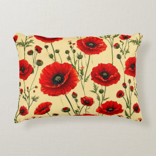 Roter Mohn Muster Dekokissen