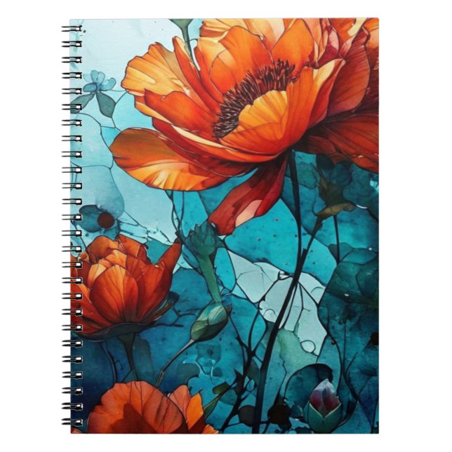 Roter Mohn Notizbuch Journal Notizblock (Vorderseite)