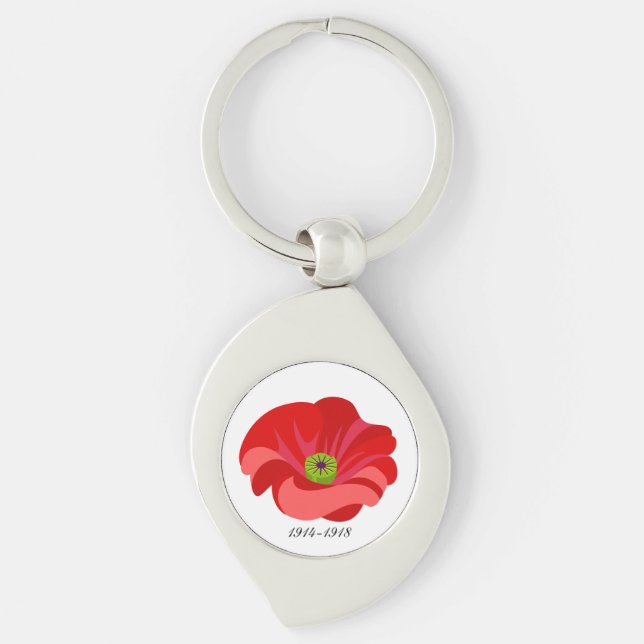 Roter Mohn Schlüsselanhänger (Vorderseite)