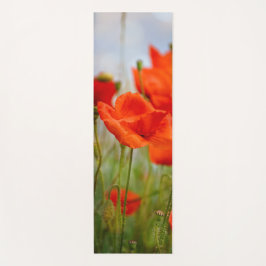 Roter Mohn und ein dunkler Mohn Yogamatte