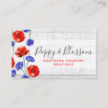 Roter Mohn und Kornblume Rustikale Boutique aus Ho