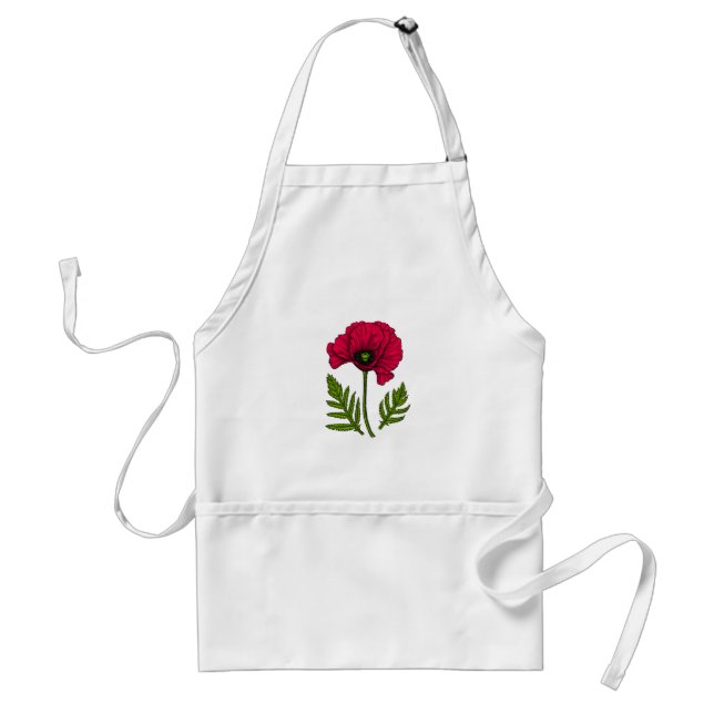 Roter Mohn zeichnend 3 Schürze (Vorne)