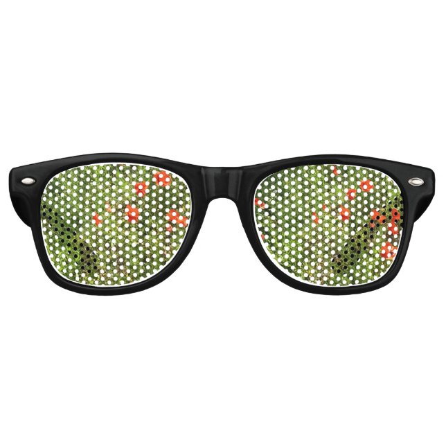 Roter Mohnblumen-Muster-Sonnenbrille Partybrille (Vorderseite)
