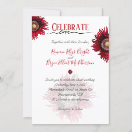 Roter Mohnblütenblüte feierlich Liebe Einladung