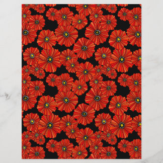 Roter Mohnblütenpapier 8.5x11