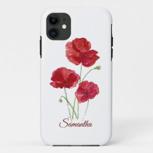Roter Mohngarten Blume Individuelle Name Case-Mate iPhone Hülle