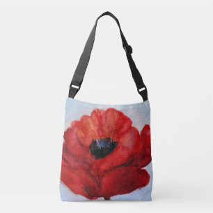 Roter Mohnsteg Blume Kreuzung Tasche