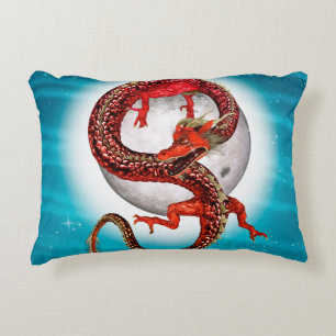 Roter Mond-Drache Himmels-Fantasy-Kunst Dekokissen