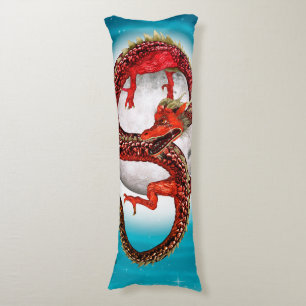 Roter Mond-Drache Himmels-Fantasy-Kunst Seitenschläferkissen