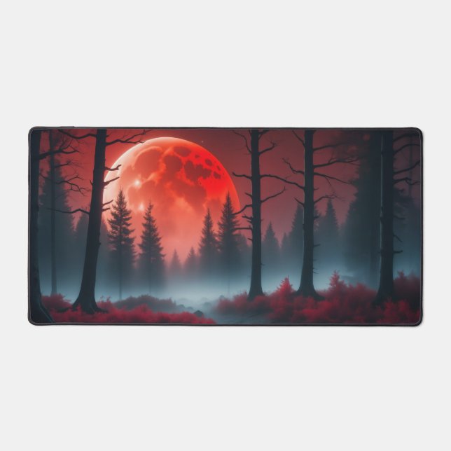 Roter Mond-Nebel Schreibtischunterlage (Vorderseite)