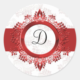 roter Monogramm-Umschlag Aufkleber