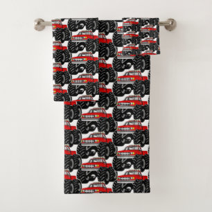 Roter Monster-LKW Badhandtuch Set