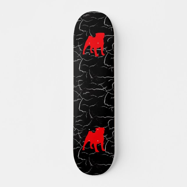 Roter MopsSkateboard 2 Skateboard (Vorne)