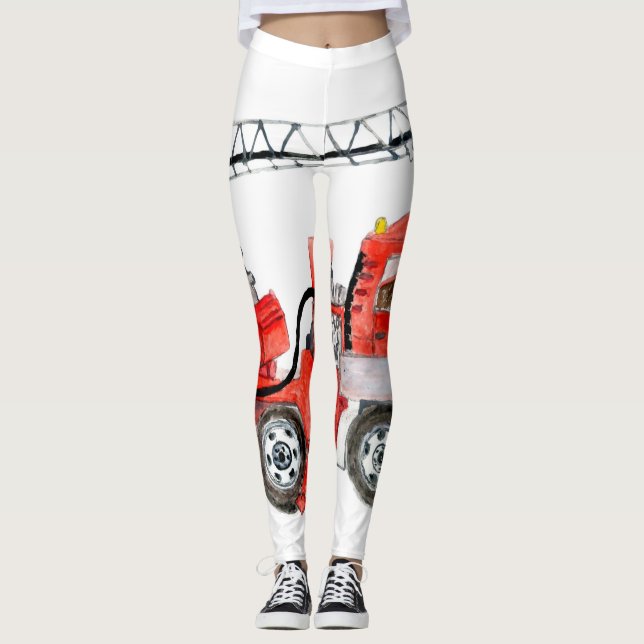 Roter Motor, Bild eines Feuerwehrwagens Leggings (Vorderseite)