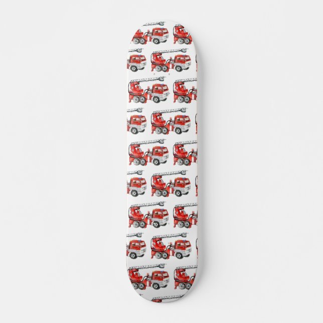 Roter Motor, Bild eines Feuerwehrwagens Skateboard (Vorne)