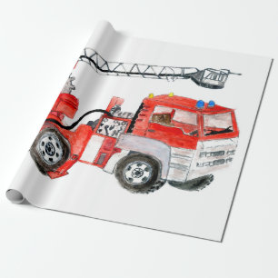 Roter Motor, Feuerwehr Geschenkpapier