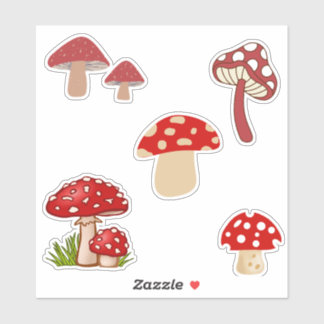 Roter Mushroom Custom-Cut Vinyl Sticker