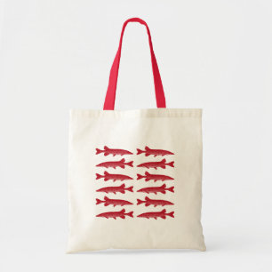 Roter Muskie-Fisch Tragetasche