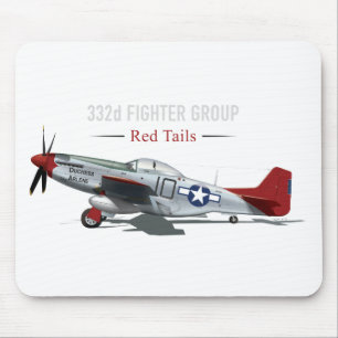 Roter Mustang des Schwanz-P-51 der Tuskegee Mousepad